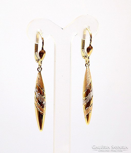 Tricolor gold dangling earrings (zal-au104879)