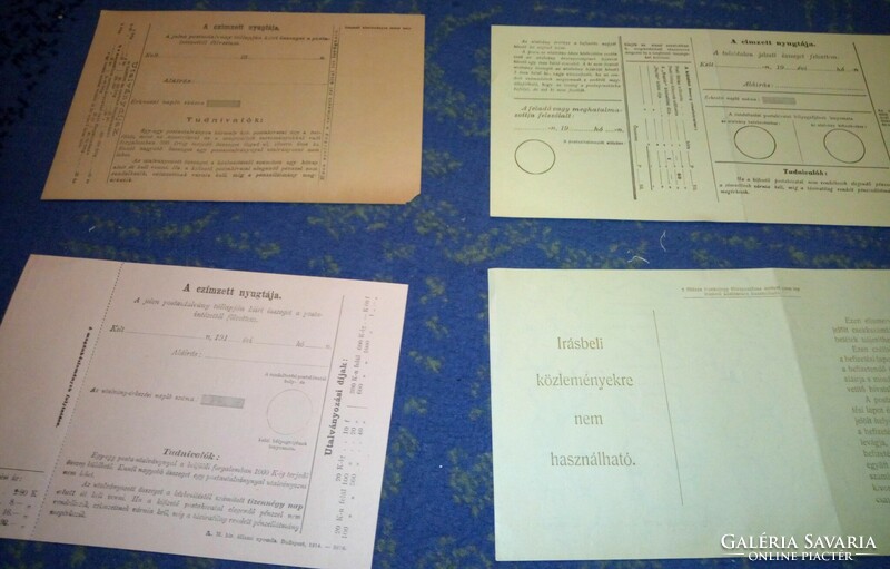 Postal orders, small print, coupons, receipts, envelope with stamp, pre-war