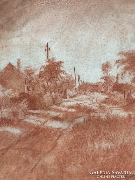 Red chalk drawing by painter László Balla.