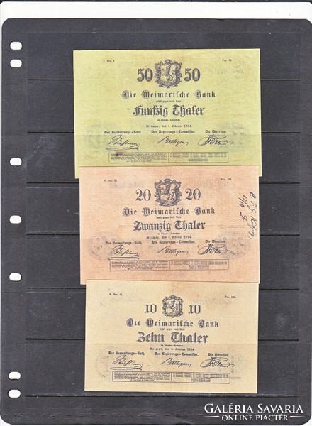 German States 10-20-50 Saxon Thaler 1854 replica unc