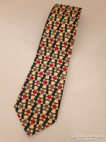 Sette & Bello Teddy baer / Teddy mackó mintás selyem nyakkendő