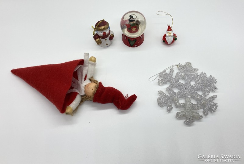 Christmas ornament, decor package, elf, snow globe, snowman, snowflake
