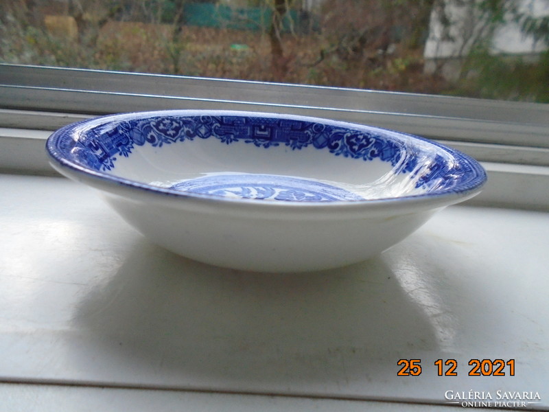 English cobalt blue Ridgway porcelain bowl with lava willow mark