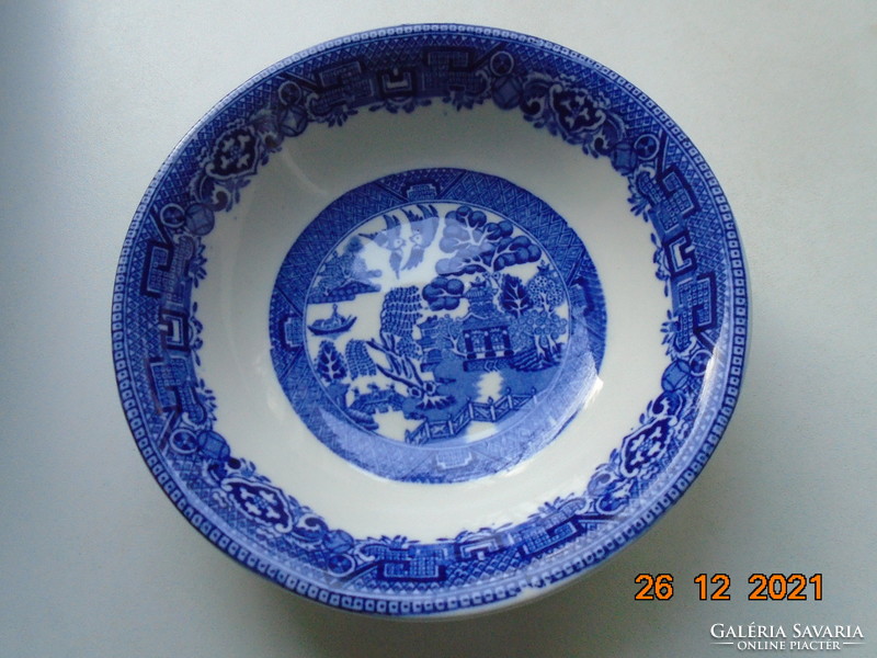 English cobalt blue Ridgway porcelain bowl with lava willow mark