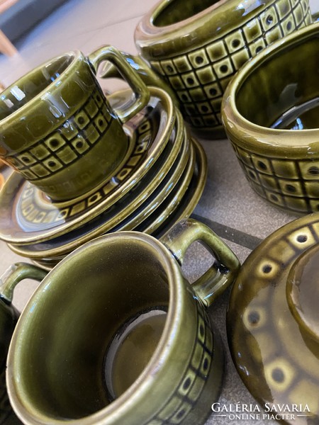 Beautiful mocha set: pourer, container, cups + saucers zahajszky