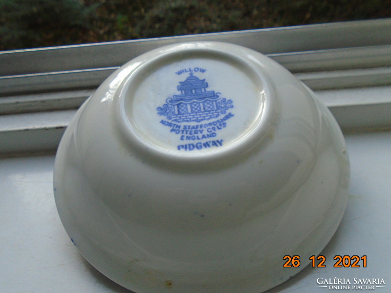 English cobalt blue Ridgway porcelain bowl with lava willow mark