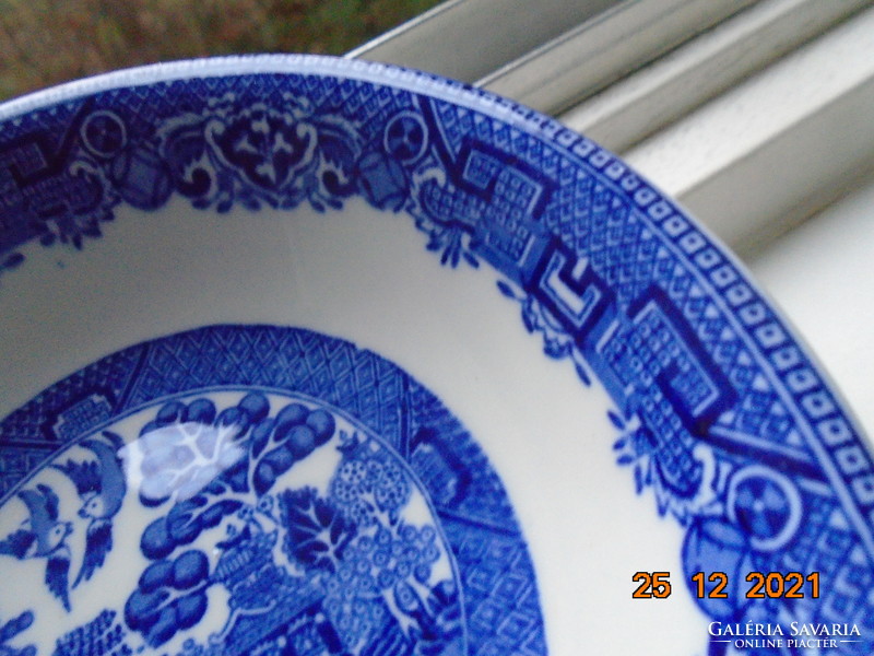 English cobalt blue Ridgway porcelain bowl with lava willow mark