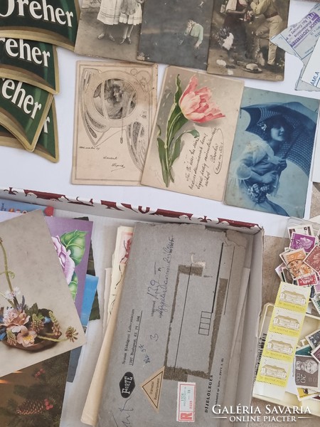 Old postcards, stamps, photographs