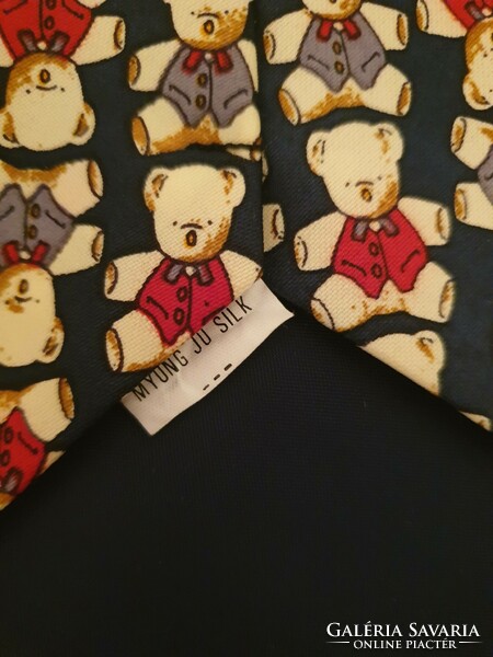 Sette & bello teddy baer / teddy bear patterned silk tie