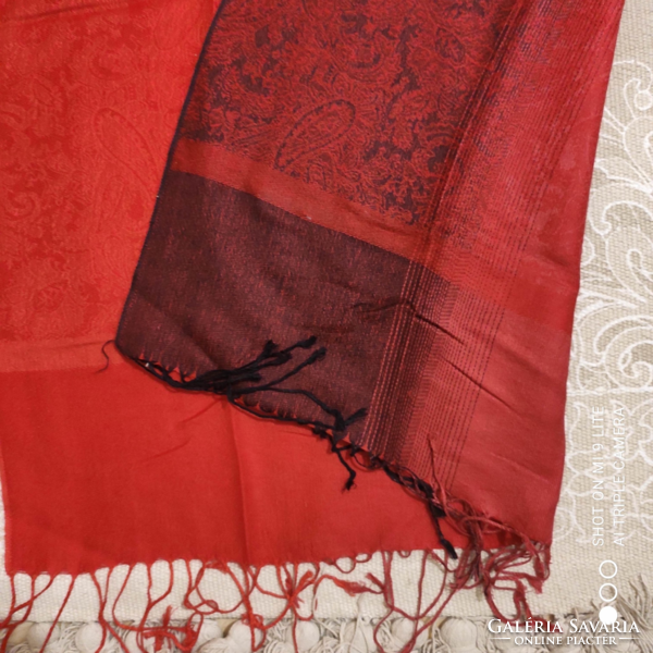 Red gradient pashmina scarf 70% pashmina 30% silk