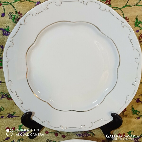 Zsolnay barokk aranyozott tollazott lapos tányér 2 db