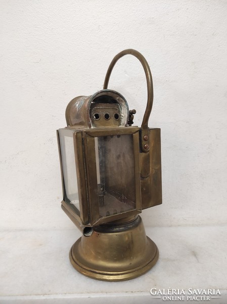 Antique railway bakter carbide copper lamp mirror missing 143 6481