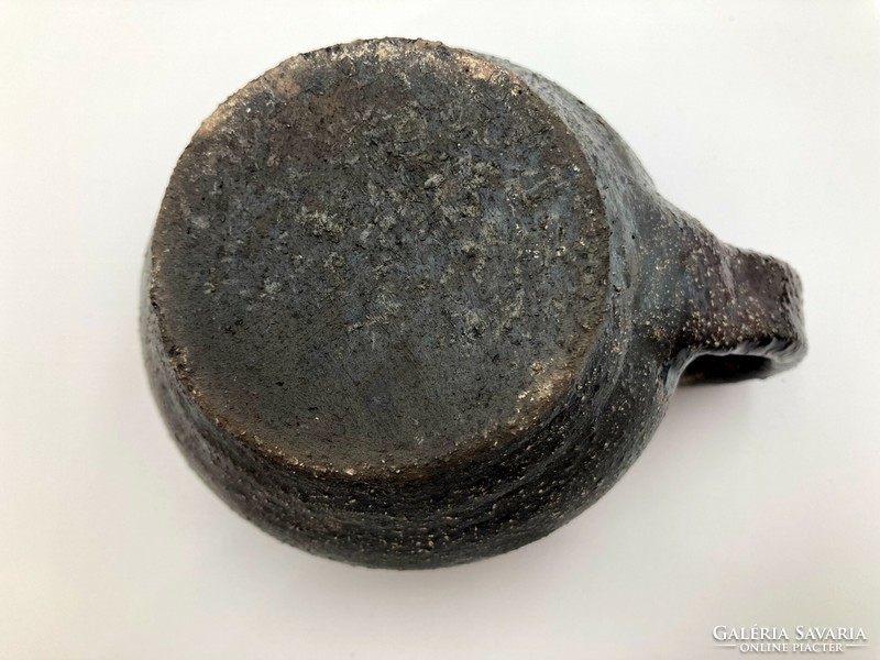 Raku ceramic bowl with ears, holder, cup