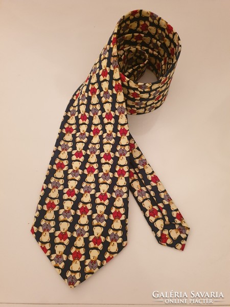 Sette & bello teddy baer / teddy bear patterned silk tie