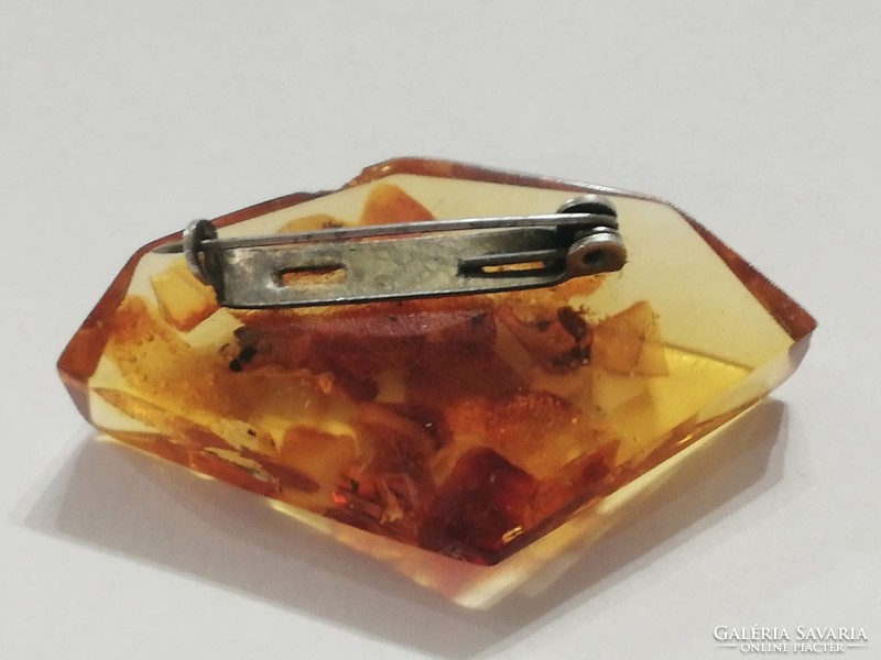 Old amber brooch, pin
