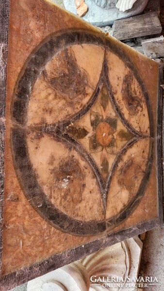 Pietra dura marble floor tile, floor ornament, floor decorative element, covering, antique building element