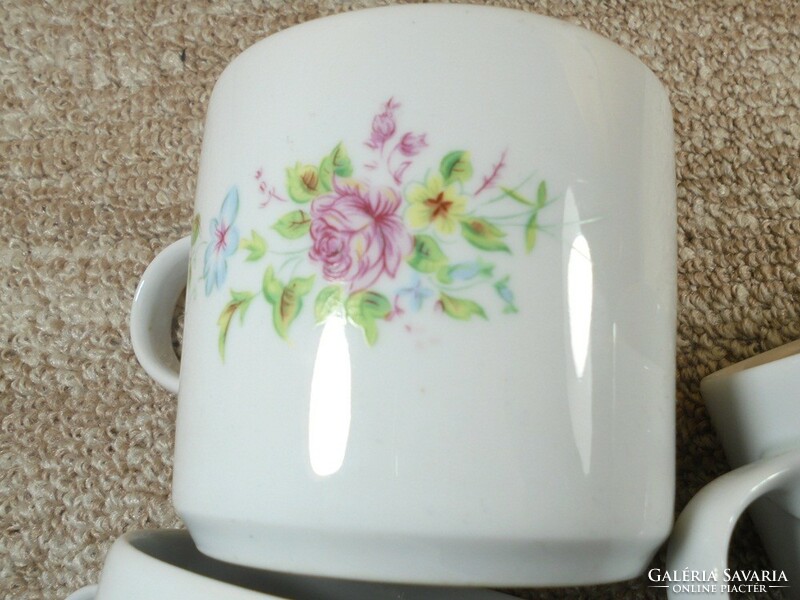 Old retro marked - lowland porcelain - flower mug cup - 3 pcs - approx. 1970s