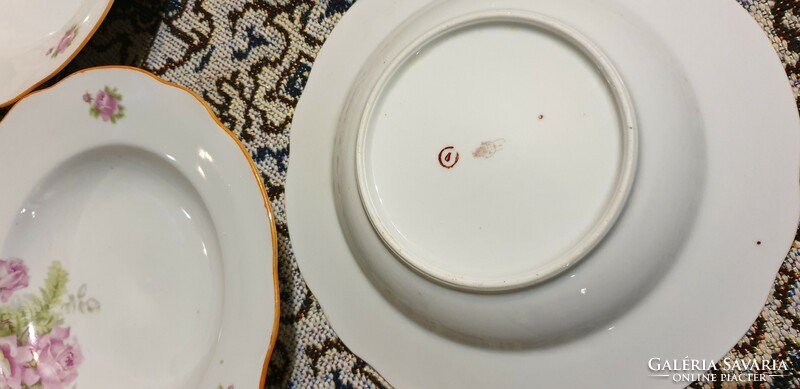 Zsolnay rose deep plates, wall plates