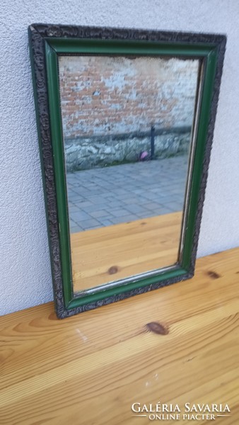 ﻿Antik zöld keretben fali tükör.  Alkudható!