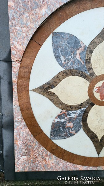 Pietra dura marble floor tile, floor ornament, floor decorative element, covering, antique building element