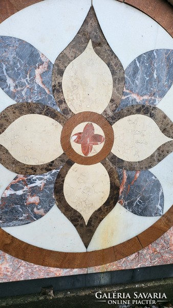 Pietra dura marble floor tile, floor ornament, floor decorative element, covering, antique building element