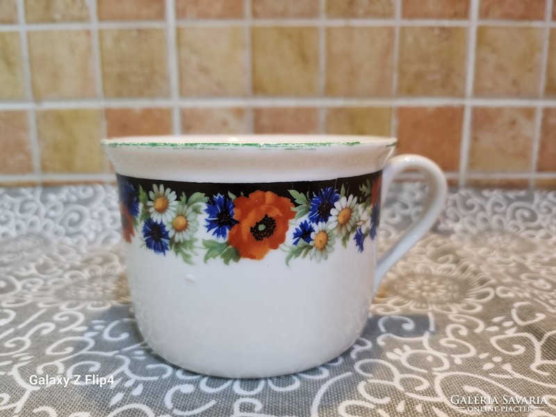 Antique porcelain poppy mug