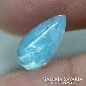 Aquamarine gemstone top quality 2.81 carats on a drop-shaped cabochon