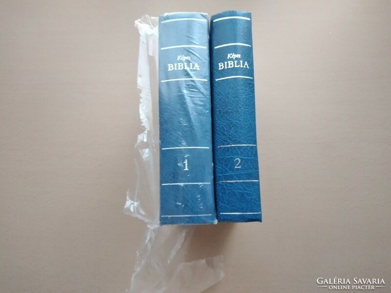 Bontatlan, kétkötetes, 40 éves Képes Biblia eredeti csomagolásban