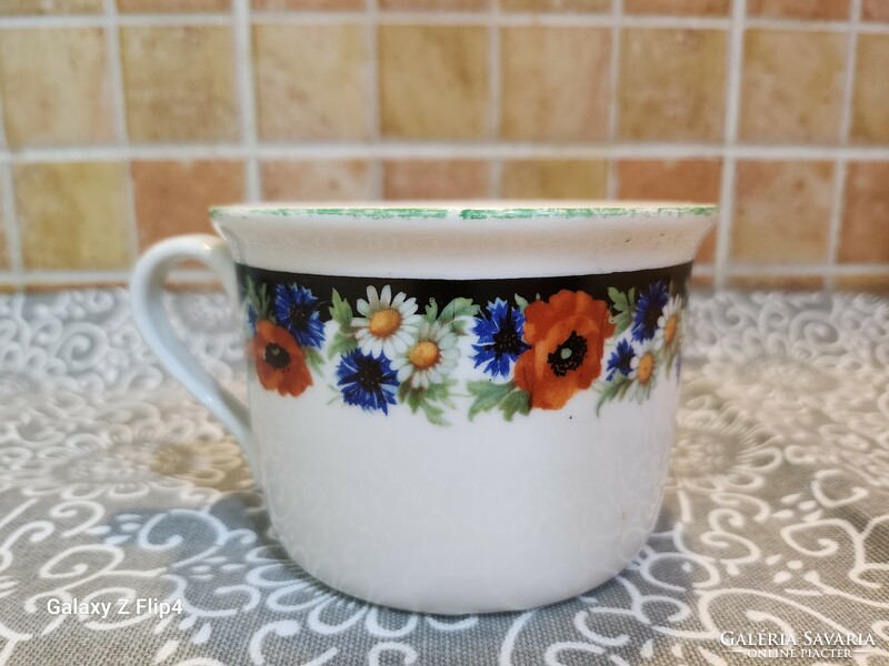 Antique porcelain poppy mug