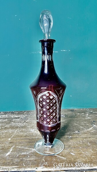 Retro engraved glass jug
