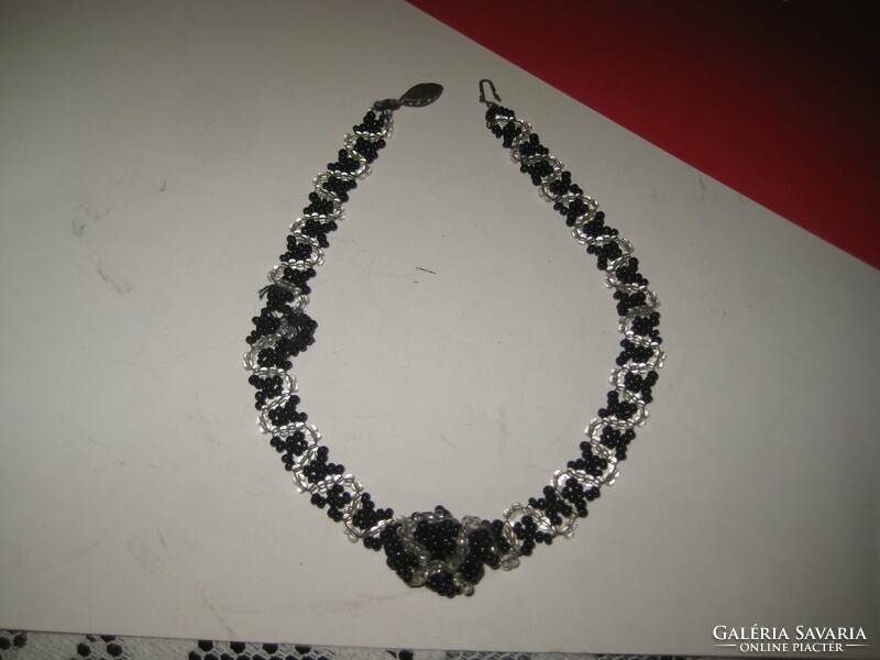 Necklace, strung pearls, handmade 34 cm