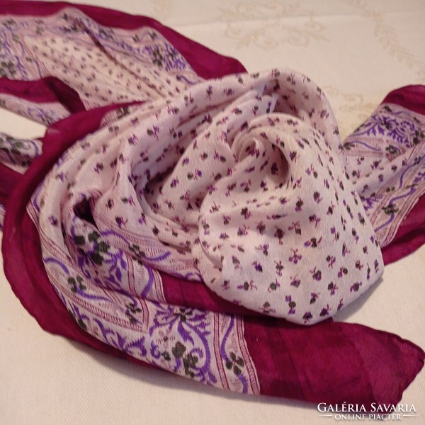 Pure silk, women's shawl, 100 x 96 cm