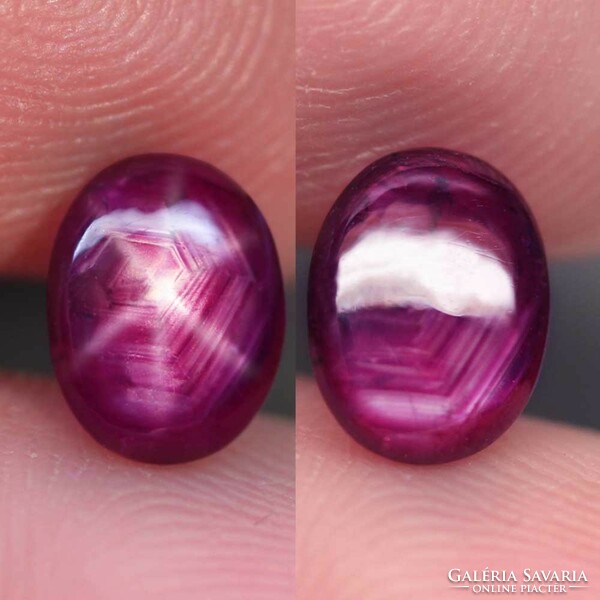 GYÖNYÖRŰ 1,68 Ct. természetes 6 sugarú csillag rubin