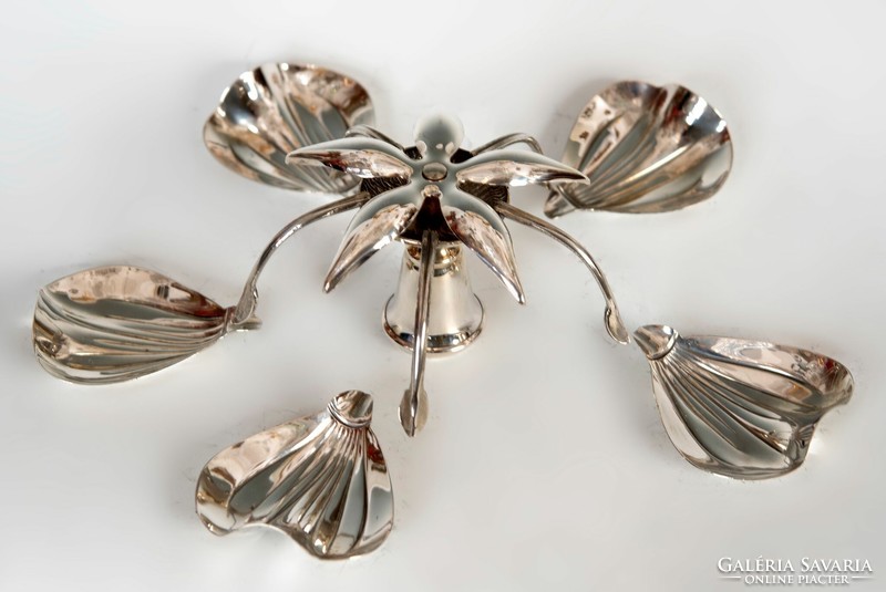 Silver lotus candle holder