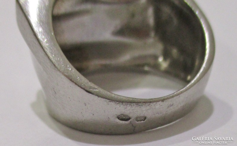 Beautiful old Hungarian handmade large silver ring