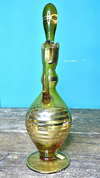 Retro, vintage arany festésű üveg kancsó