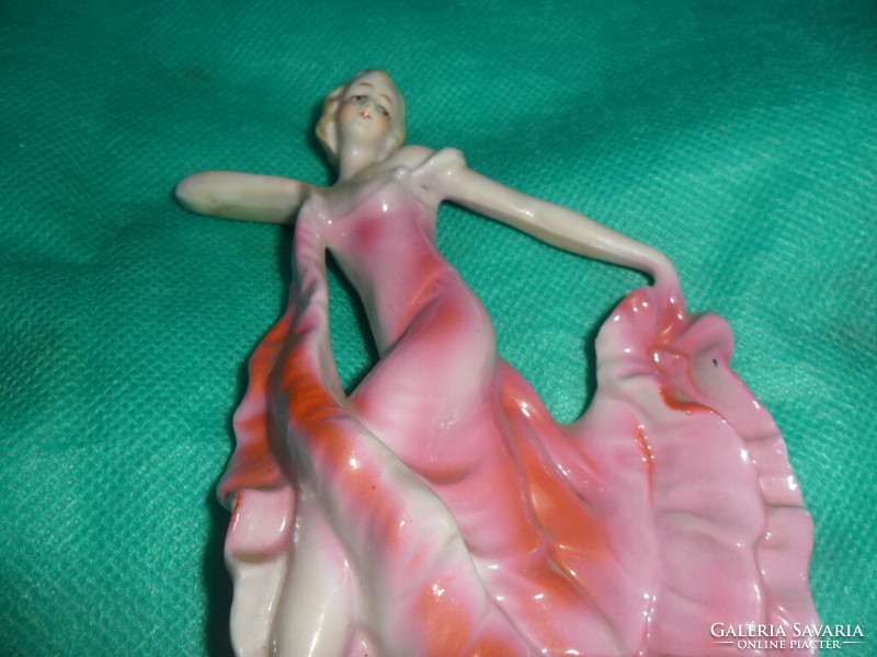Art deco táncoló női  Goldscheider jellegű porcelán figura