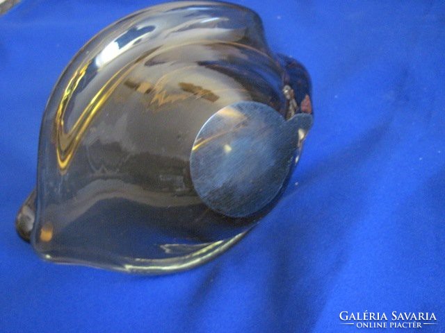 Retro amber glass basket serving centerpiece