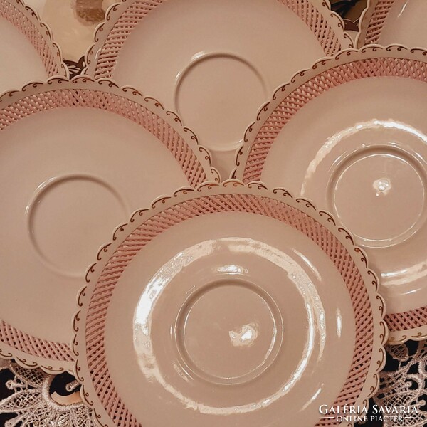 Pink porcelain tea set handmade and hand painted