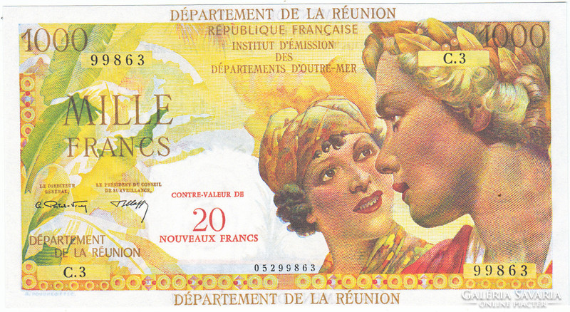 Reunion 20 Reunion francs 1967 replica
