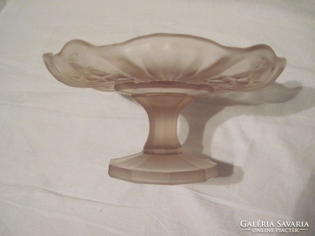 Antique bottomed glass cake cup with cake centerpiece