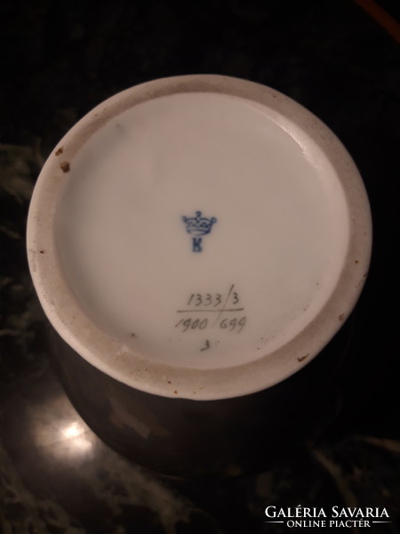 Abszolút ritkaság - régi Art Nouveau porcelán mákvirágos váza - 24 cm