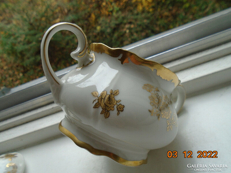 1949 Opulent hand-painted gold flower patterns Reichenbach German baroque sugar bowl