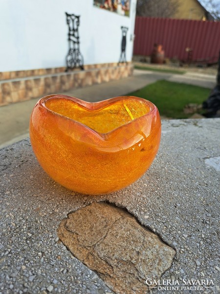 Orange cracked veil glass veil Carcagi berekbürdő glass ashtray ash