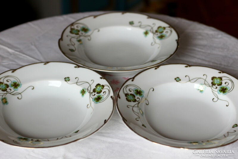 Beautiful art nouveau porcelain plate, bowl, offering, deep plate