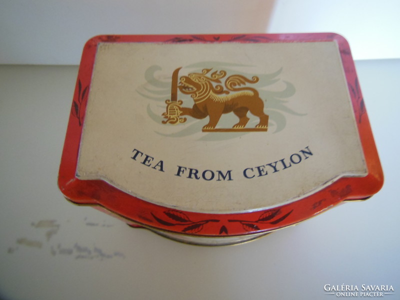 Box - metal - Ceylon tea - 14.5 x 11 x 11 cm - old - flawless