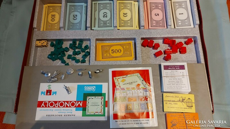 Retro 1964-es Monopoly, Parker Brothers gyártotta, angol nyelvű