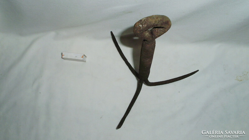 Antique wrought iron anchor, iron cat - 39 cm