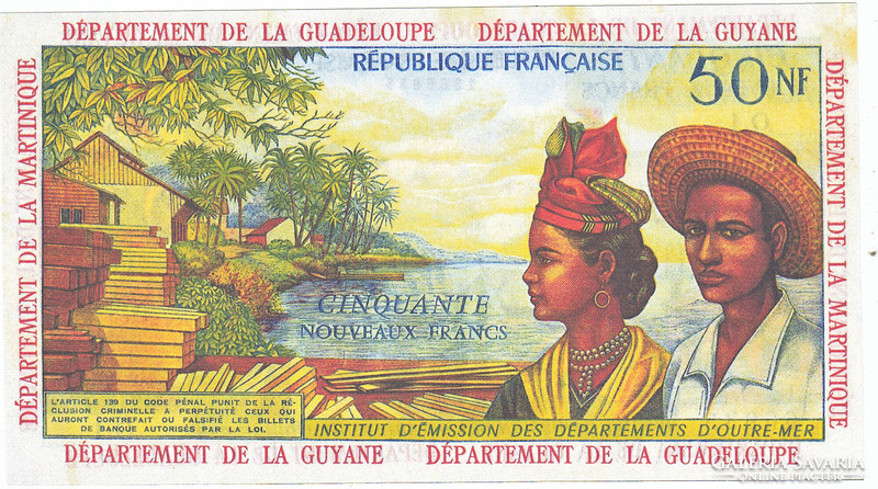 Francia-Antillák  50 francia frank 1963 REPLIKA
