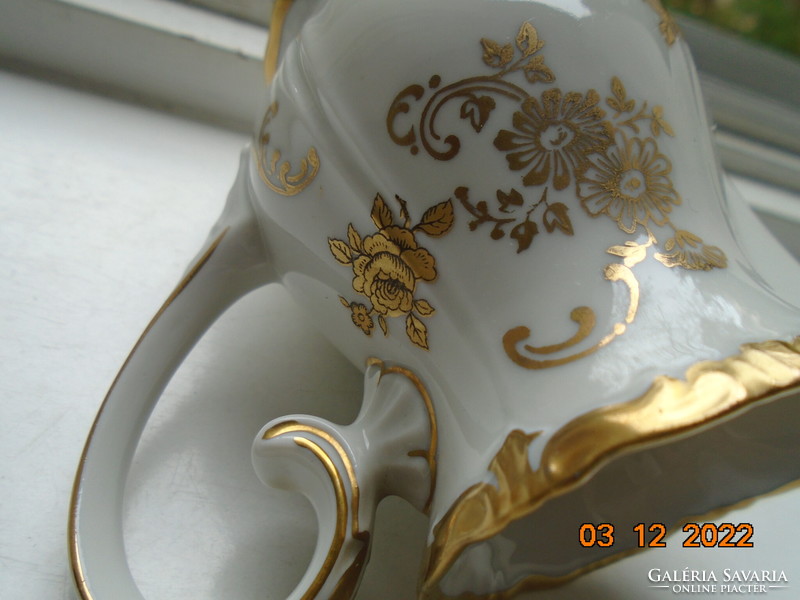 1949 Opulent Hand Painted Gold Floral Designs Reichenbach German Baroque Cream Spout